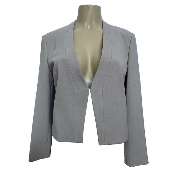 Hugo Boss Jackets & Blazers - BOSS HUGO BOSS Jubana1 Jacket Blazer Crop Open Front Gray V Neck 8 US